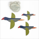 Wall Art Set of 3 Folk Pukeko